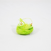 Cesta Verde com pintainhos - 7cm