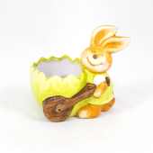 Coelho Cerâmica com Vaso