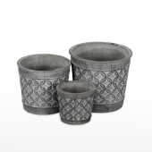 Conjunto vasos Cimento Redondo -  Cinza