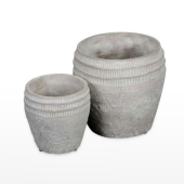 Conjunto Vasos Cimento - Cinza
