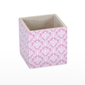 Vaso Cerâmica padrão Azulejo - Rosa e Branco