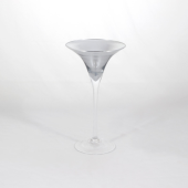 Castiçal em vidro pintado a cinza