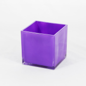 Cubo de vidro pintado - 12cm