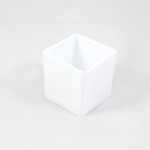 Vaso quadrado em acrilico 100x100mm  - Branco