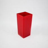 Vaso rectangular em acrilico 120x250mm  - Vermelho