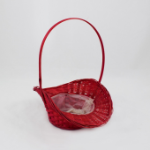 Cesto de verga vermelho com aba  - 35cm