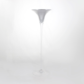 Castiçal em vidro pintado a cinza  - 60cm