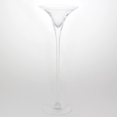 Castiçal conico em vidro com pé fino  - 60 cm