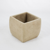 Vaso Cerâmica Cubo cor Crú  - B