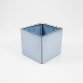 Cubo Cerâmica Azul com rebordo em dourado  - B