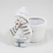 Vaso Cerâmica com boneco de neve  - B